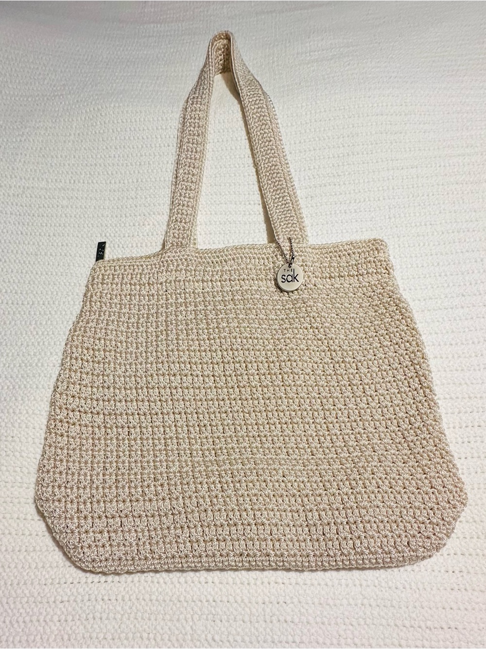 The Sak Y2K Boho Chic Cream Crochet Shoulder Tote - Picture 3 of 6